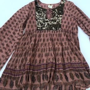 Free People FP ONE Sequin Embellished Tunic